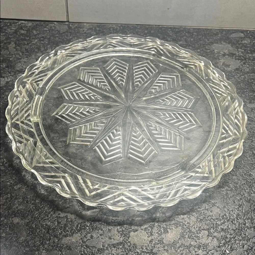 Aluminum Cake Dish and Dome with Wooden Knob.